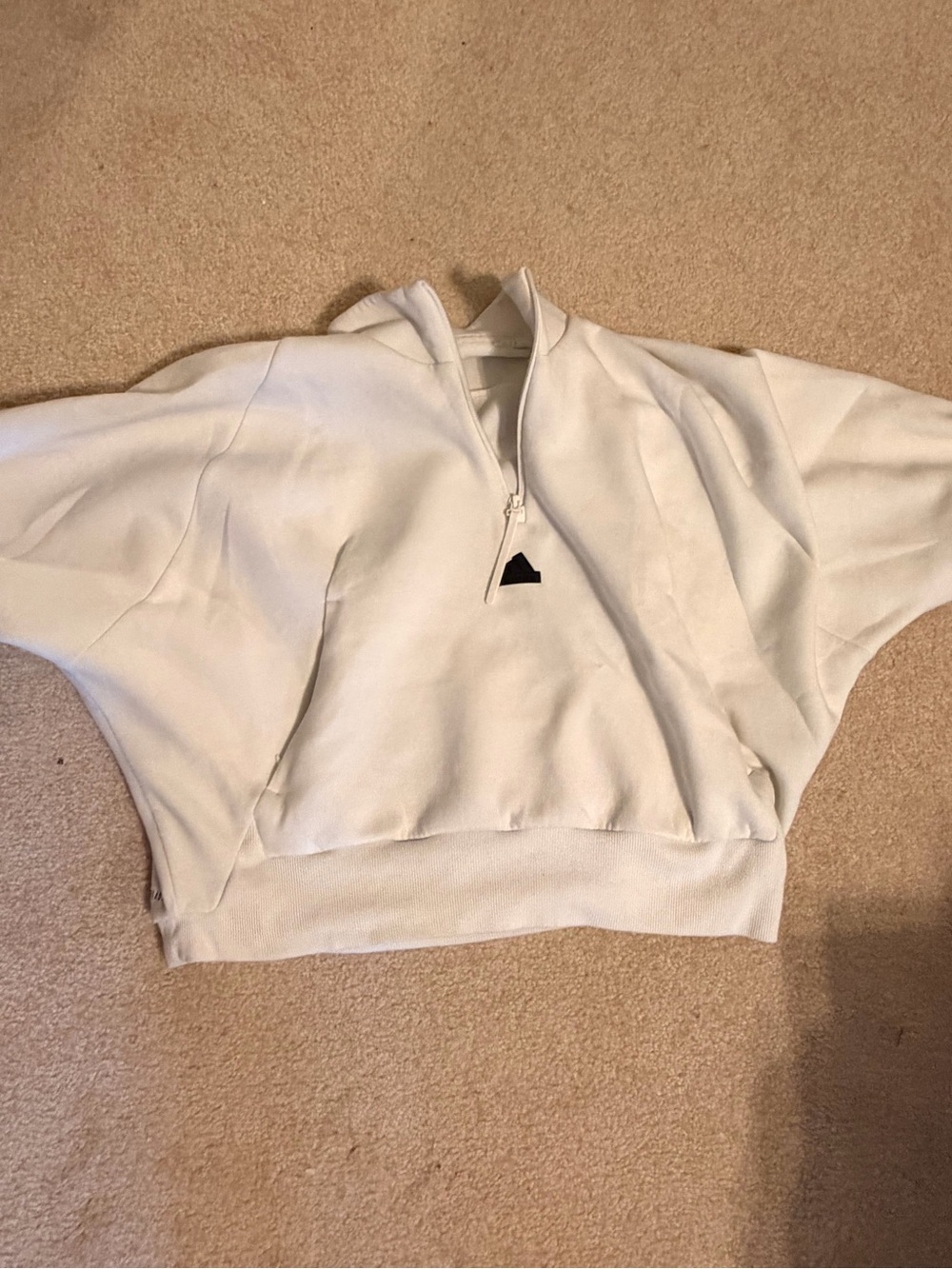 Women’s Adidas White Half-Zip Hoodie Sweater